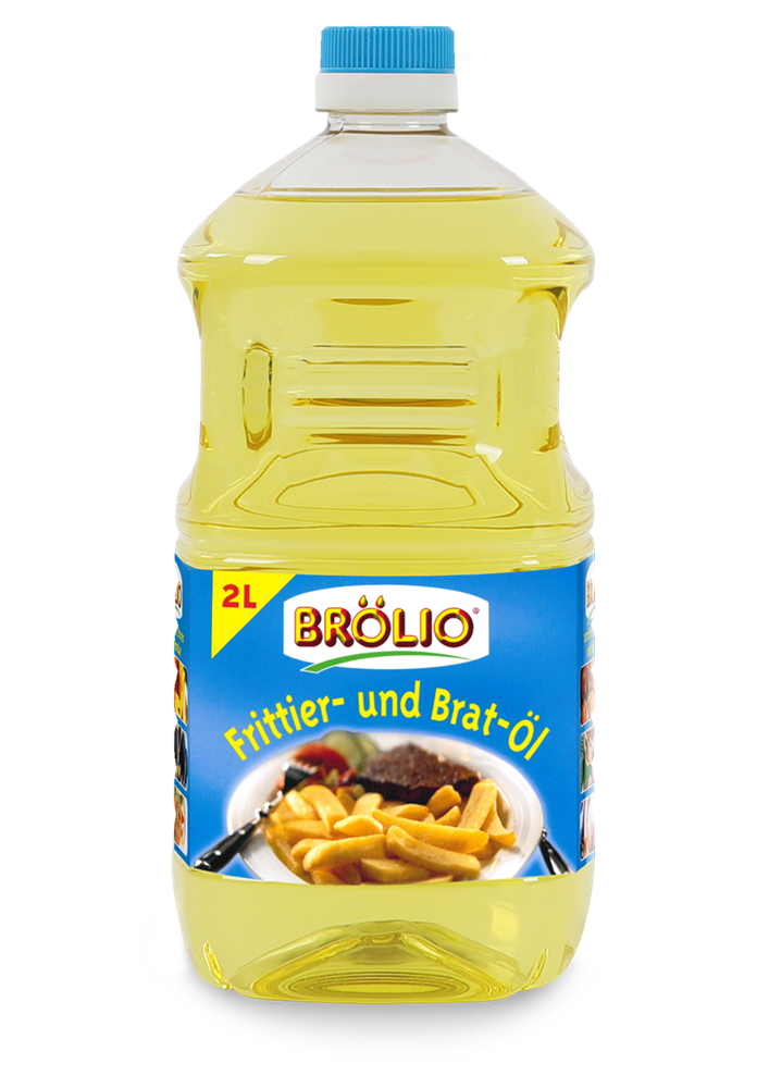 Brölio - Frittier- und Bratöl, 2 Liter PET-Flasche Brölio - Frittier- und Bratöl, 2 Liter PET-Flasche