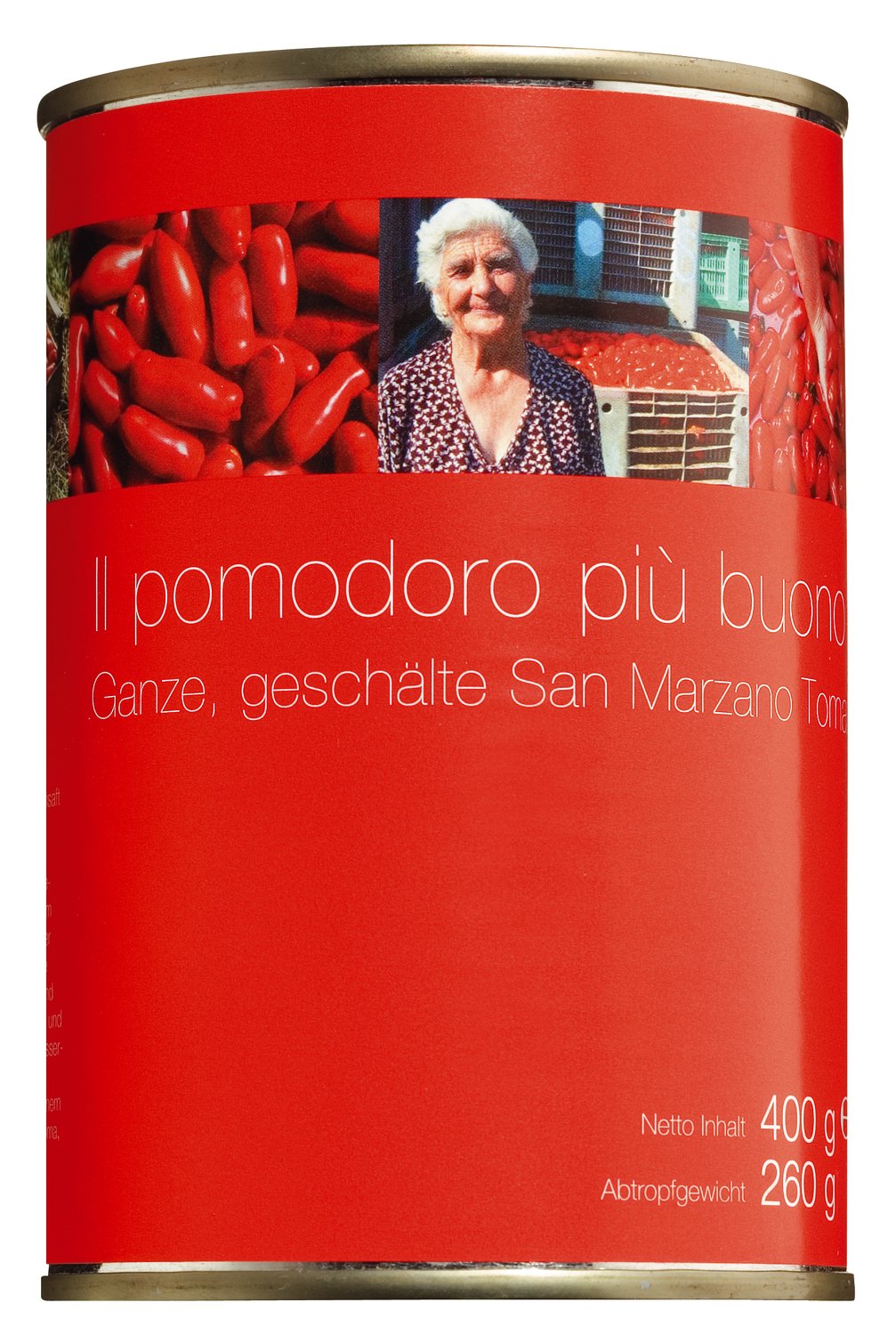 San Marzano Tomaten - ganze geschälte Tomaten, 400 g
