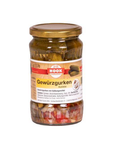 Gewürzgurken Auslese, 6 x 180 g Glas