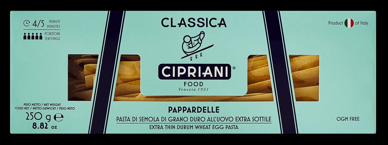 Cipriani - Pappardelle all'uovo, 250 g Pack - MHD: 30.07.2024