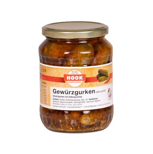 Gewürzgurken extra scharf, 6 x 360 g Glas Gewürzgurken extra scharf, 6 x 360 g Glas