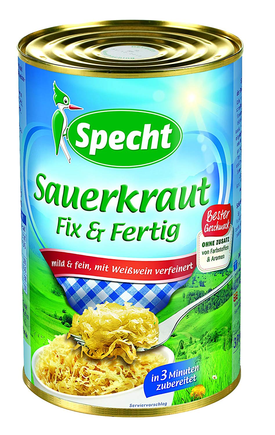 Specht - Sauerkraut fix und fertig, 12 x 400 g Dose