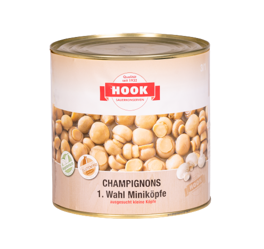 Champignons 1. Wahl Miniköpfe, 1380 g Dose Champignons 1. Wahl Miniköpfe, 1380 g Dose